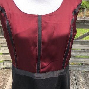 NWT Dana Bachman maroon/black dress, size 14.